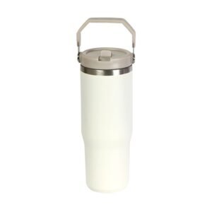 Termo con popote y agarradera blanco
