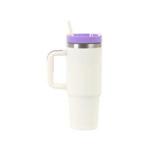 Termo con asa y popote morado