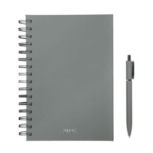 Agenda con pluma gris