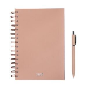 Agenda con pluma rosa